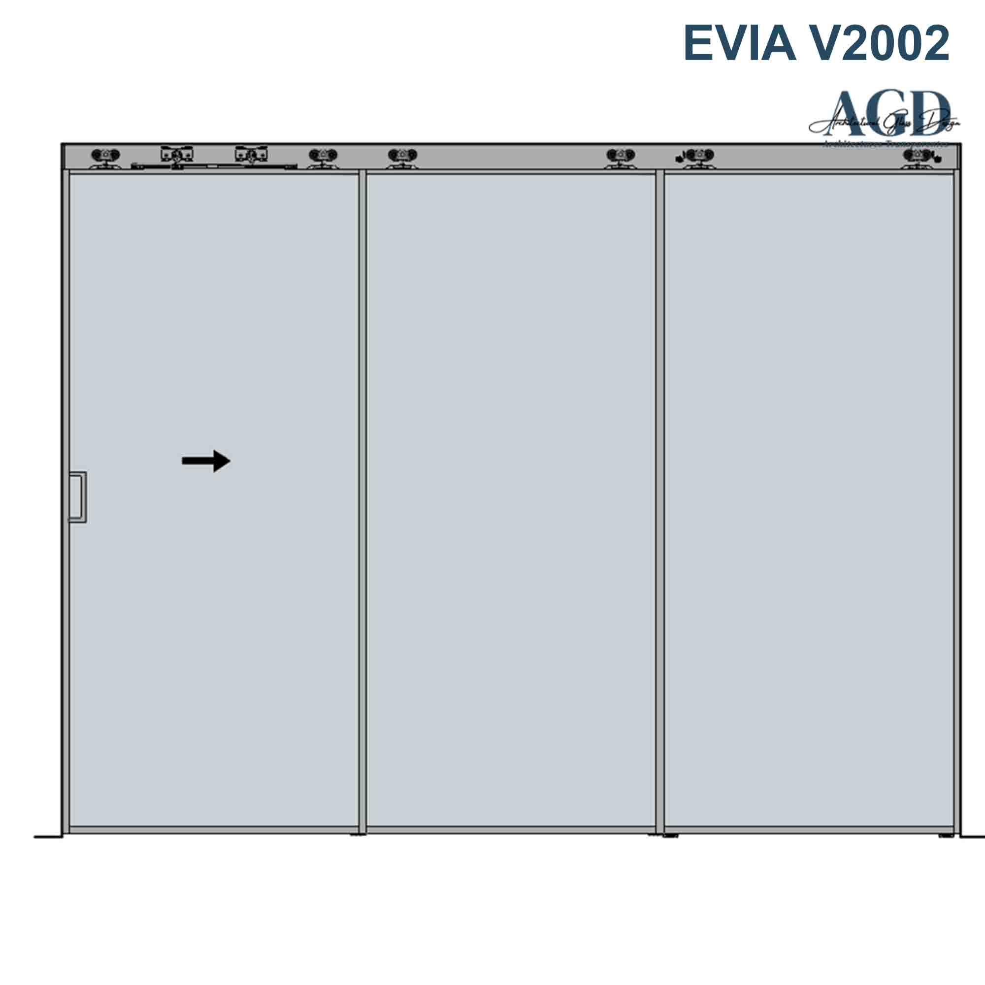 Porte en verre coulissante EVIA V2002